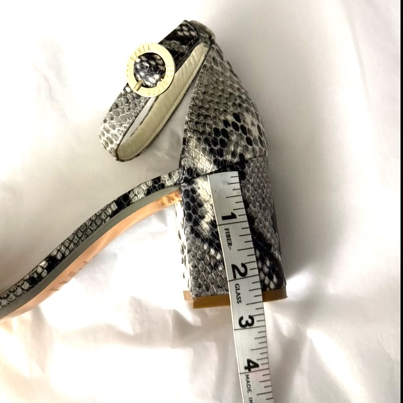Ted Baker London Leather Embossed Snakeskin Block Heel Sandals - Picture 11 of 11